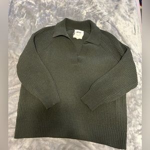Oversized Aerie Grey Polo Sweater M